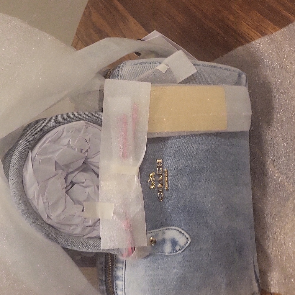 Coach Loved Denim Rowan With Charms ( Medium Size)
